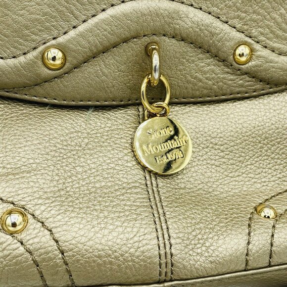 Stone Mountain Shoulder Bag Gold Soft Faux Leather Purse Adjustable Small - Picture 3 of 14